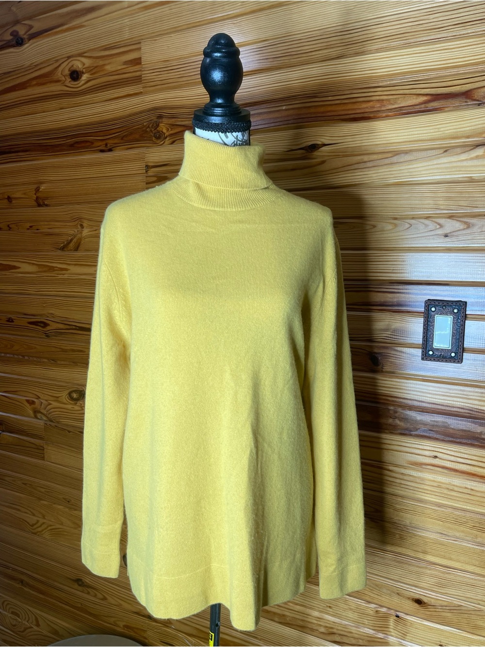 Neiman Marcus Yellow Cashmere Turtleneck Sweater